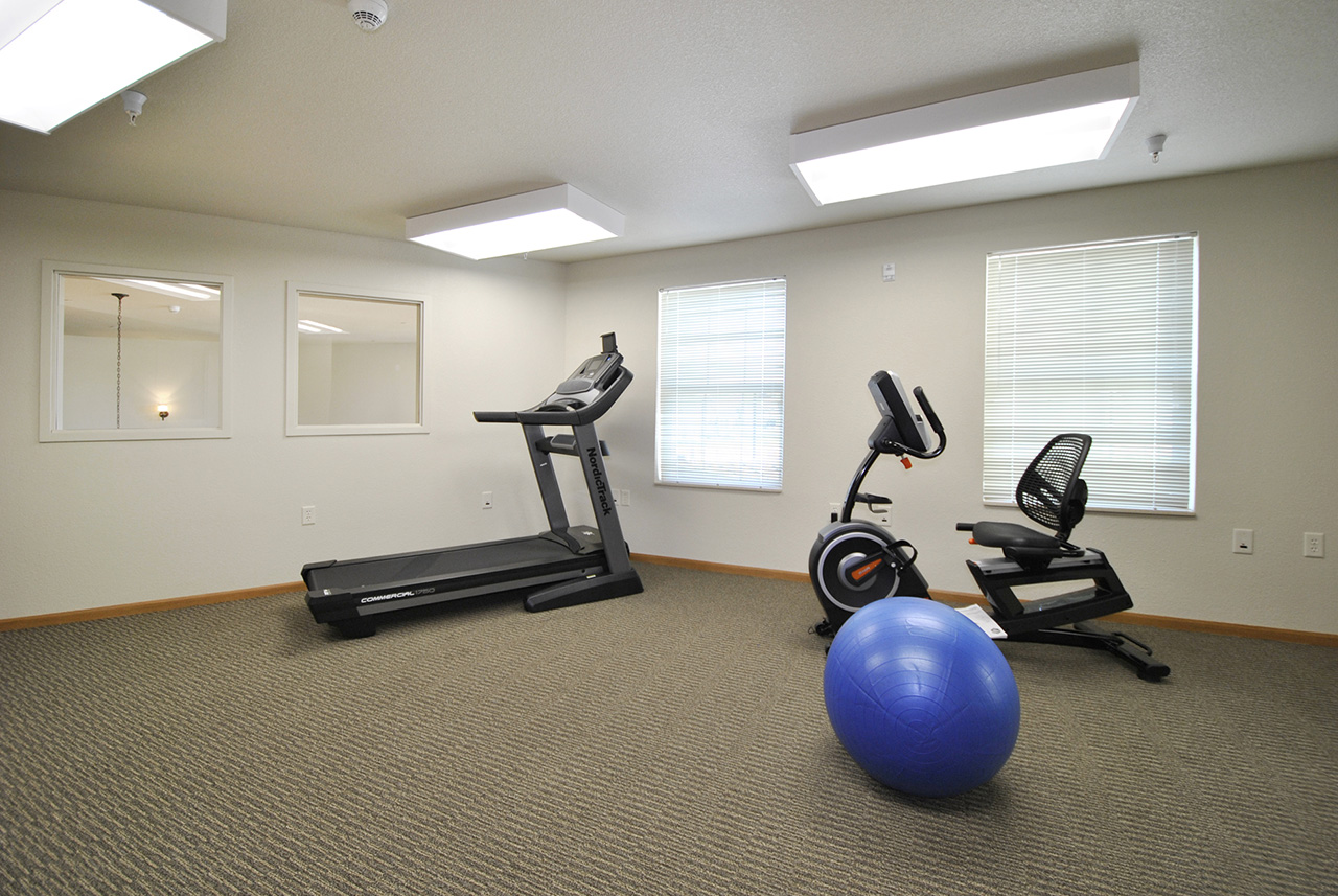 Fitness equipment at Grandhaven Manor